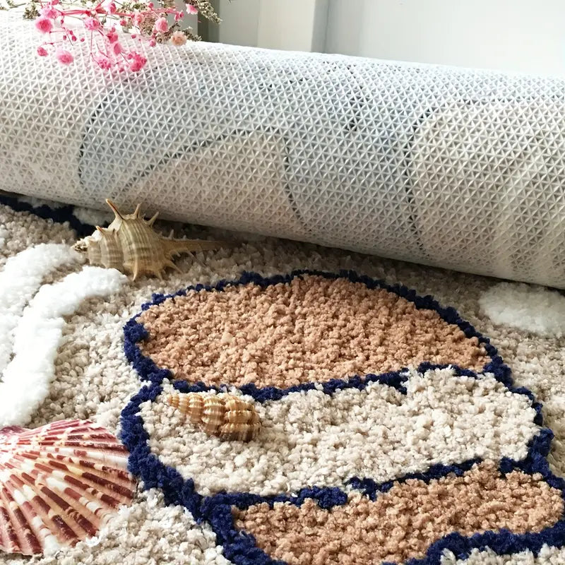 Handgetufte Badmat OceanCharm – Zeester- en Schelpmotieven