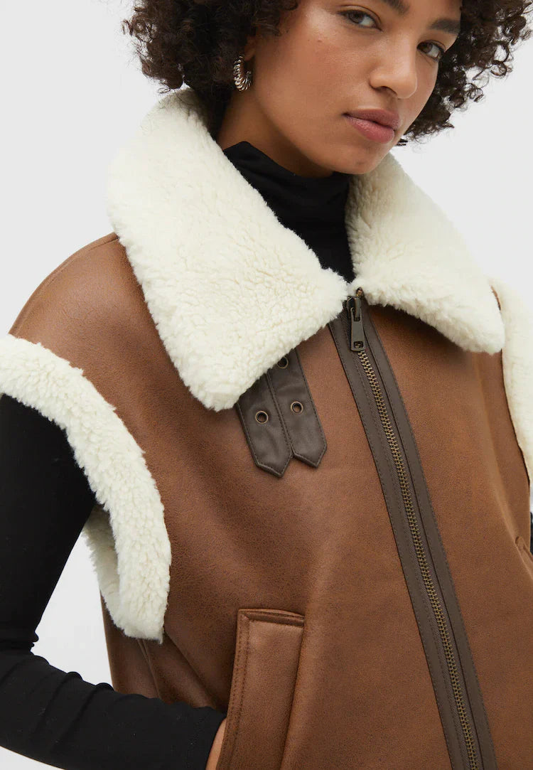 Jade Leren Bodywarmer - Warm & Trendy