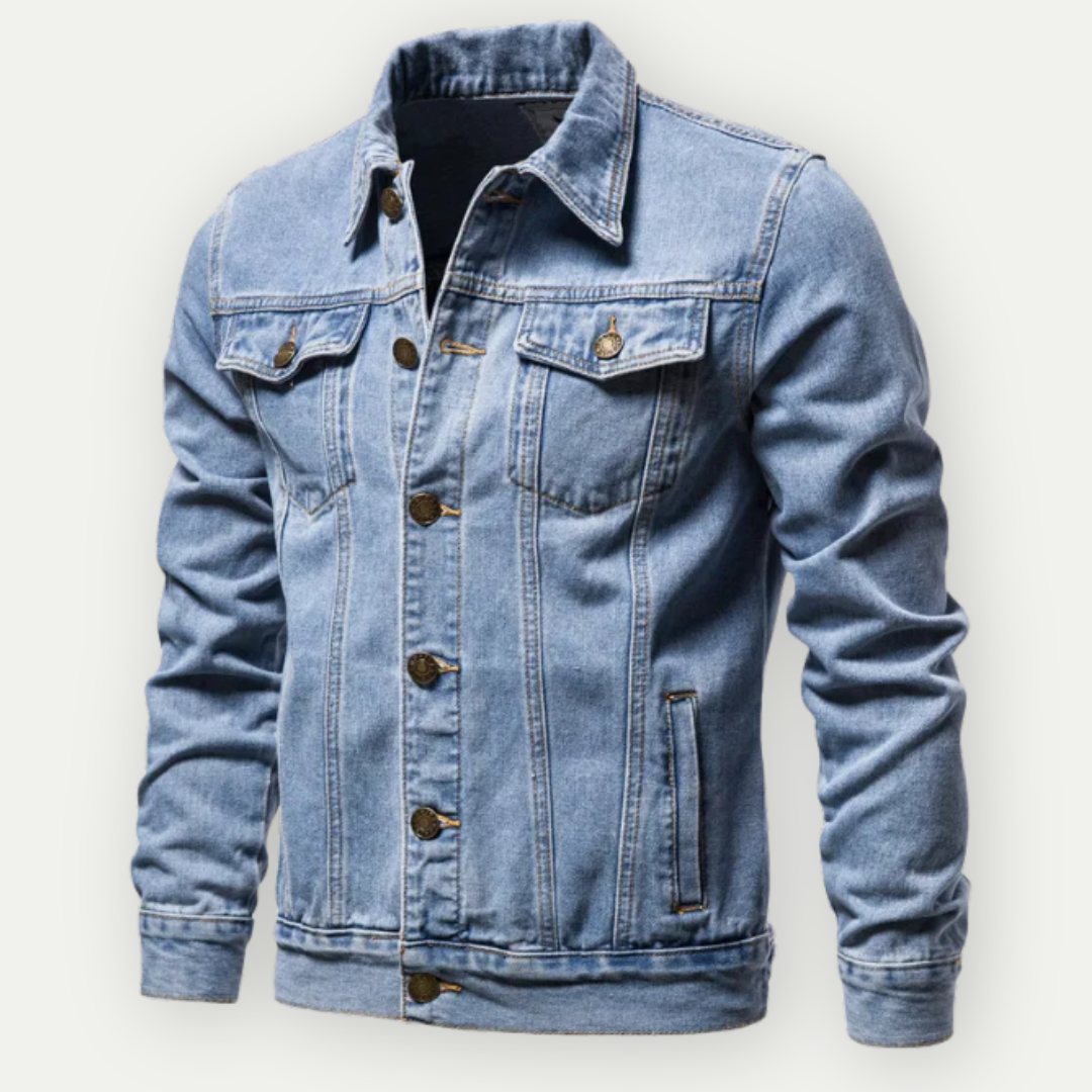 Lars | Robuuste denim herfstjas voor heren met klassieke trucker look