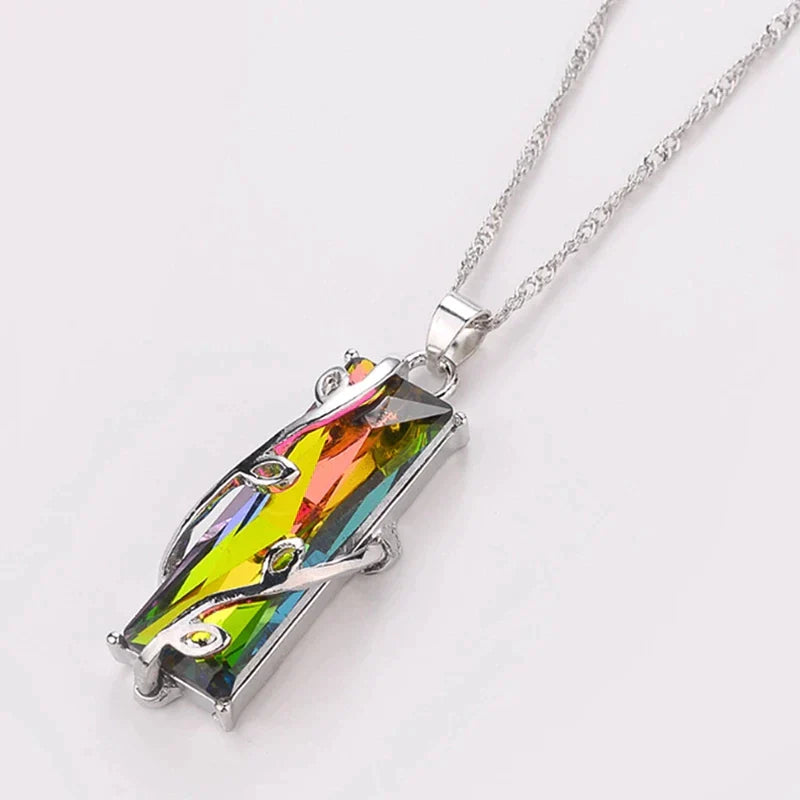 Lina - Regenboogsteen Levensboom Ketting