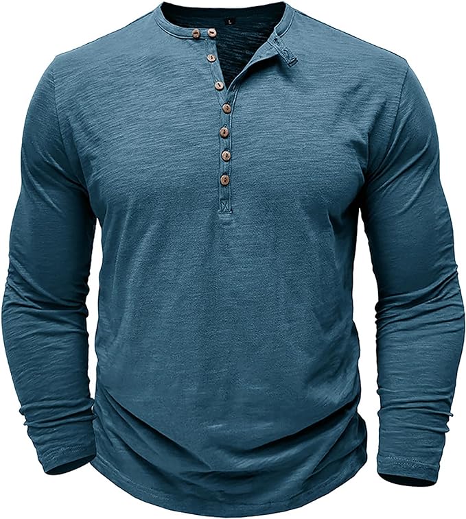 Daan | Zacht ademend katoenen shirt met lange mouwen voor heren met casual knoopsluiting