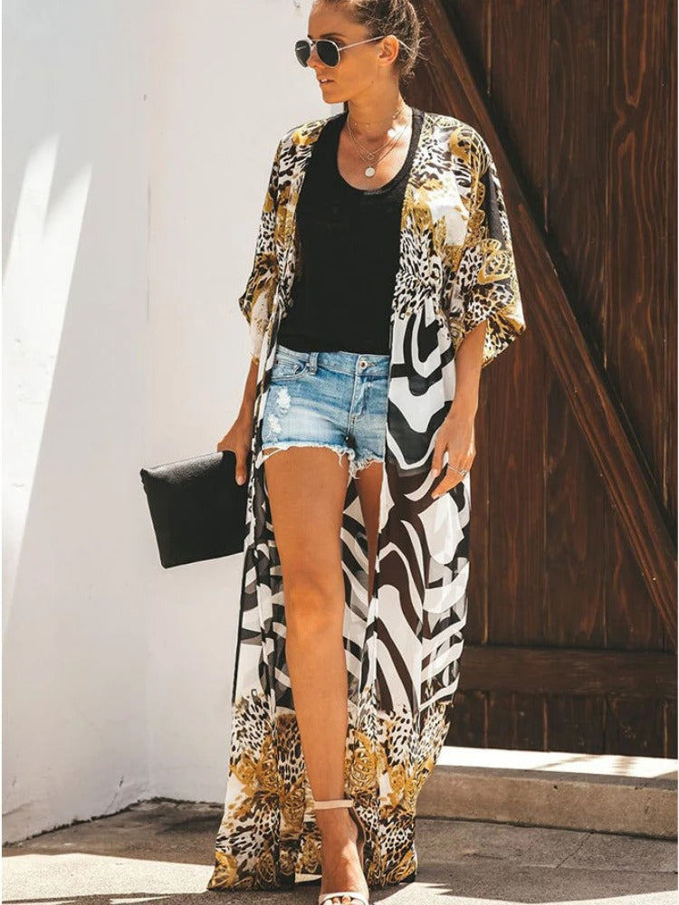 SandRoze - Kimono met luipaardprint