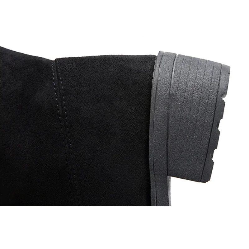 Lotte - Ronde Teen Eenvoudige Overknee Laarzen