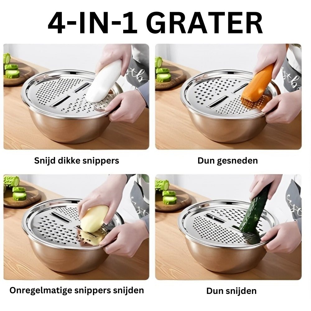 3-in-1 Roestvrijstalen Snijlade