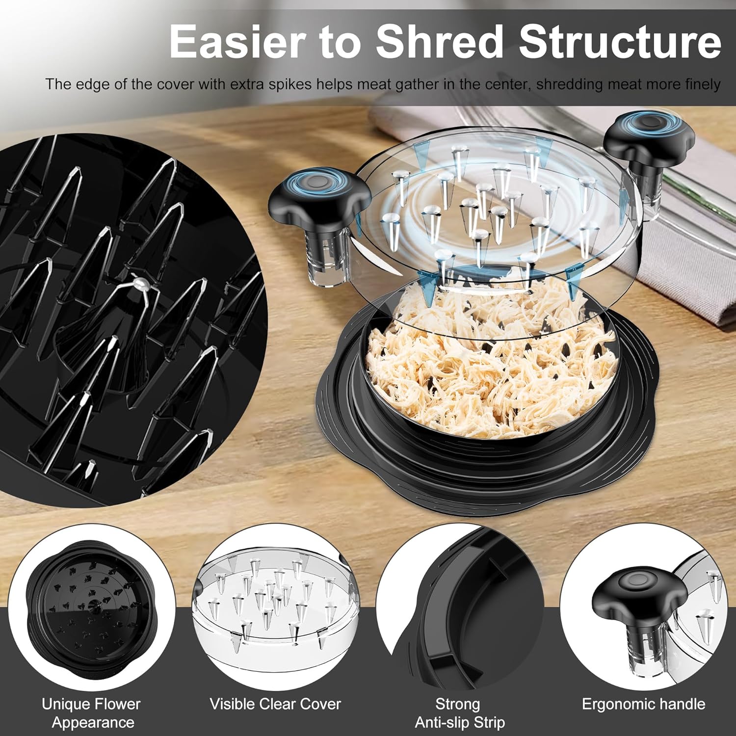 Ergonomische Vlees Shredder - Voor Sneller en Gemakkelijk Pulled Pork