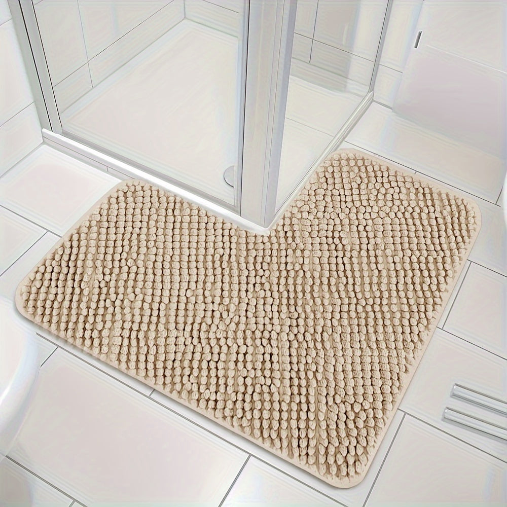 ByBad - Luxe L-vormige hoekdouchemat met pluche design - absorberend, antislip en wasbaar