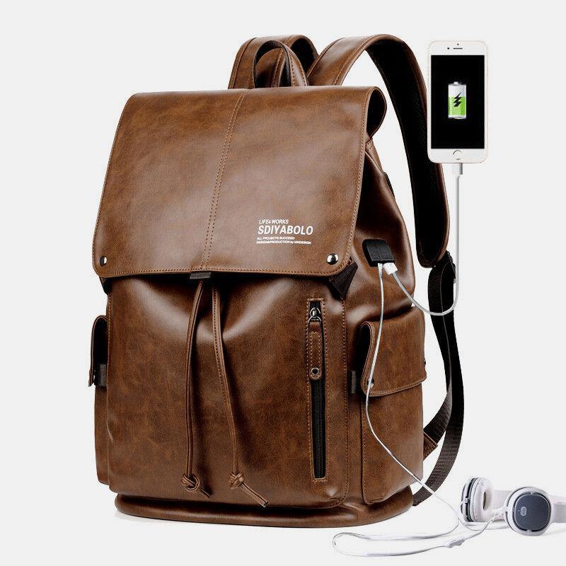 ByMax - Herenrugzak met opladen via USB - geschikt voor een laptop van 13,3 inch