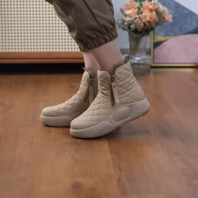 Lotte - Geruit Patroon Rits Winterschoenen Dames