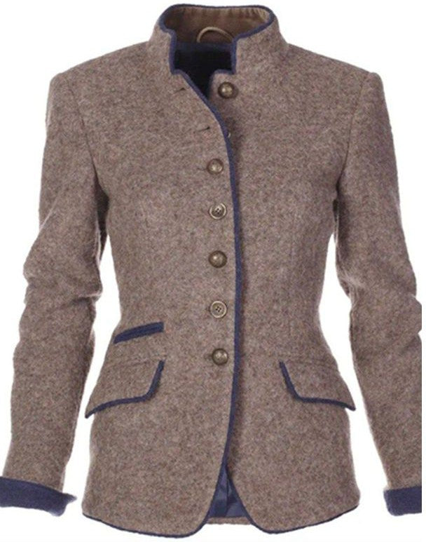 Sophie | Zachte duurzame wolmix herfstblazer voor dames met getailleerd design