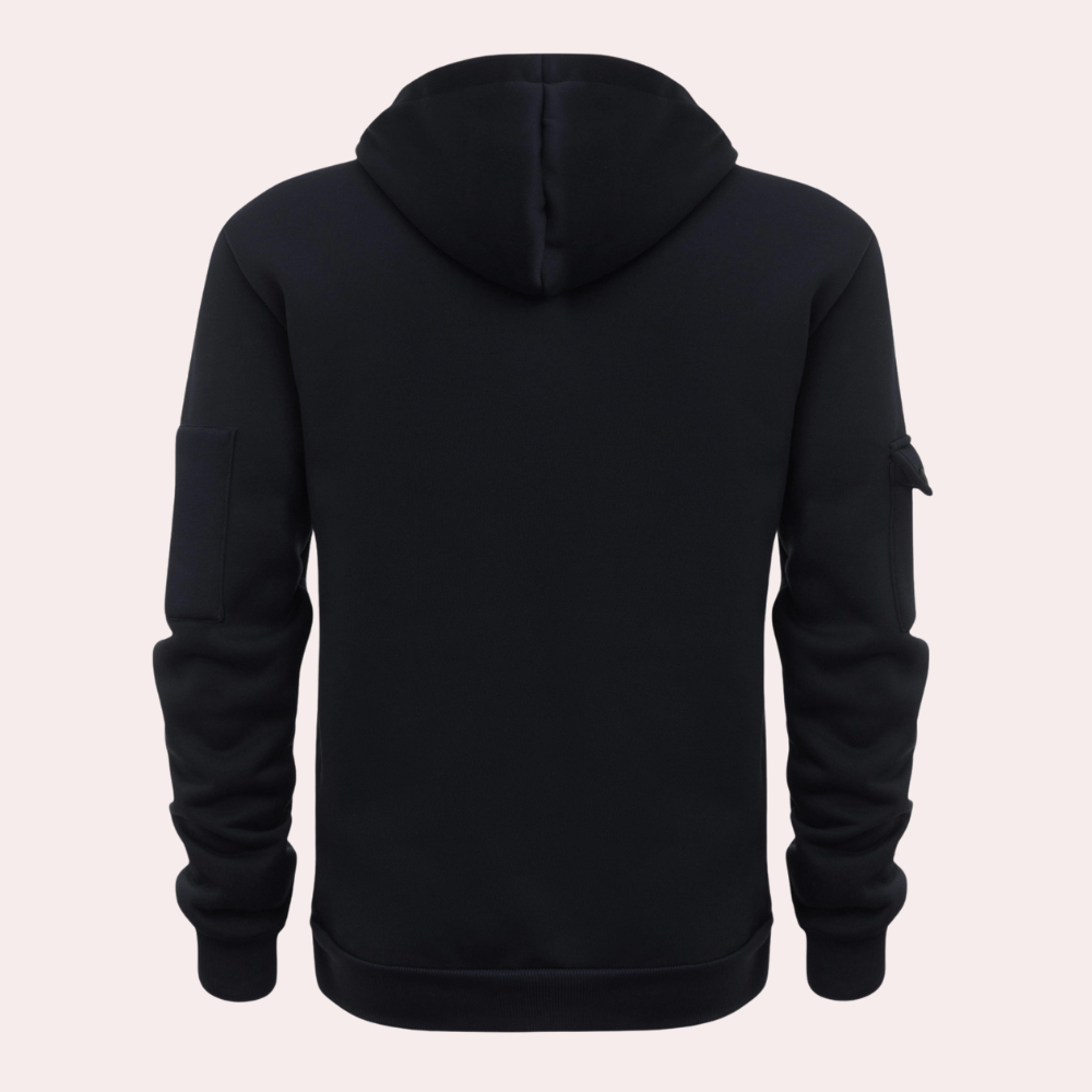 Calin | Ademende duurzame katoenmix herfst hoodie voor heren met utility design