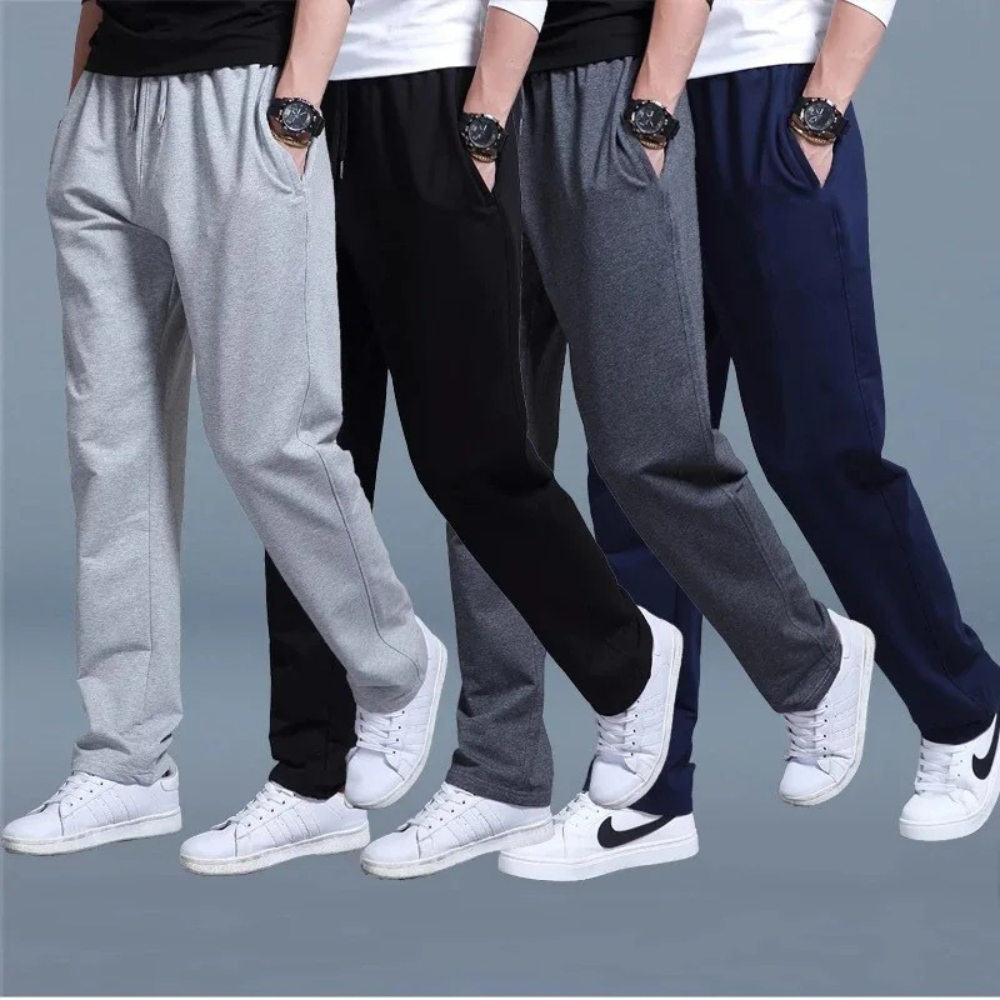 Heren joggingbroek katoenmix – Comfortabele pasvorm met stijlvolle wijde pijpen voor dagelijks gebruik