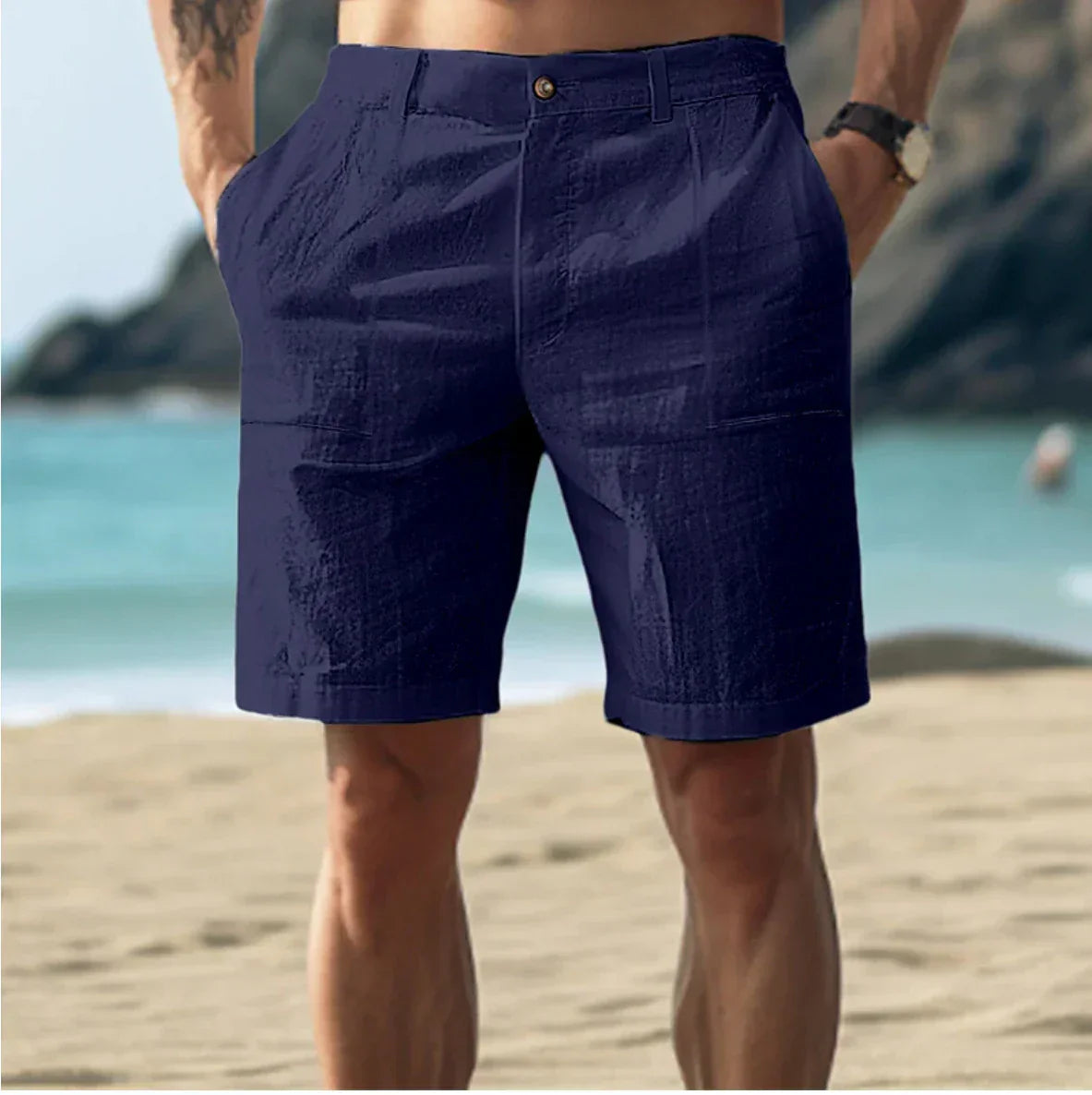 Sven - Casual linnen short heren