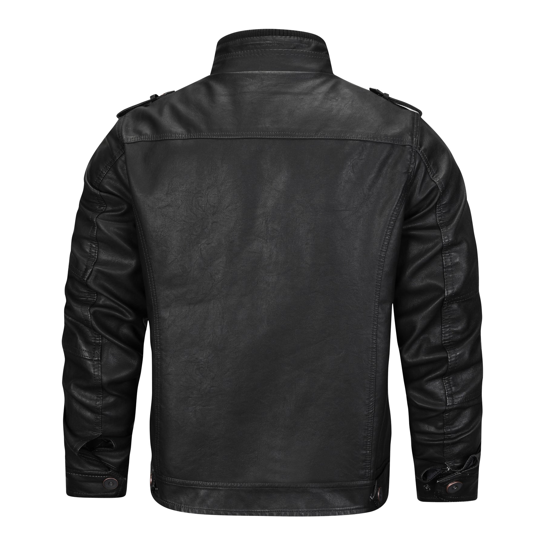 Alpha | Stoere leren herfst jas van imitatieleer voor heren in bikerstijl