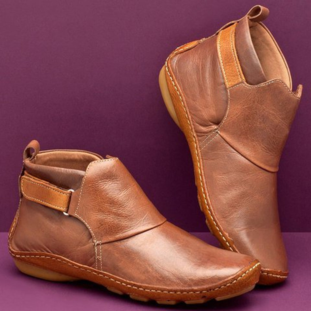 Jade | Klassieke PU leren herfst enkellaarsjes voor dames met flexibele zool en ergonomische pasvorm