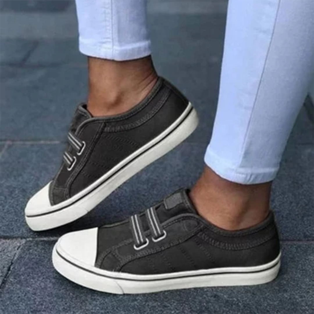 Audrey | Lichtgewicht ademend canvas herfst slip-on sneakers voor dames met comfortabele antislipzool