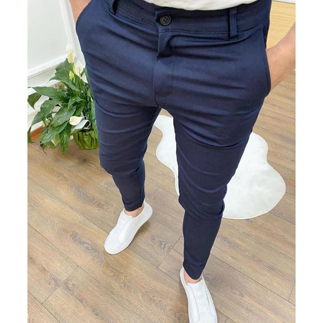 Angus | Comfortabele polyester herfst broek voor heren met elegante pasvorm