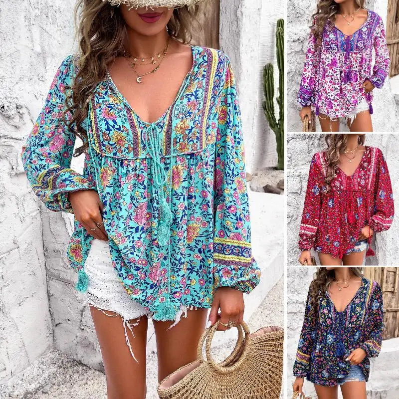 MonLu - Vintage blouse met lange mouwen