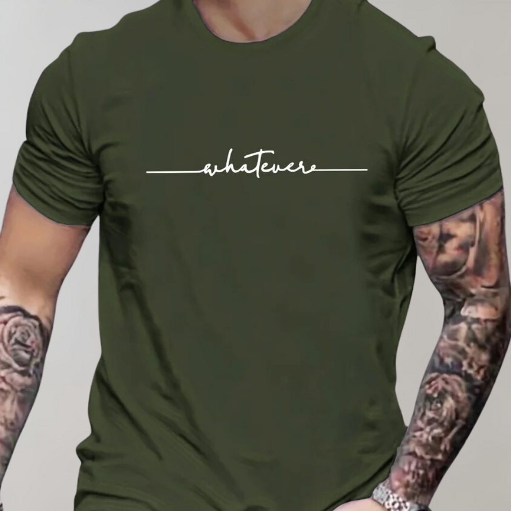 Zosimo | Zacht ademend katoen t-shirt voor heren met minimalistische tekstprint