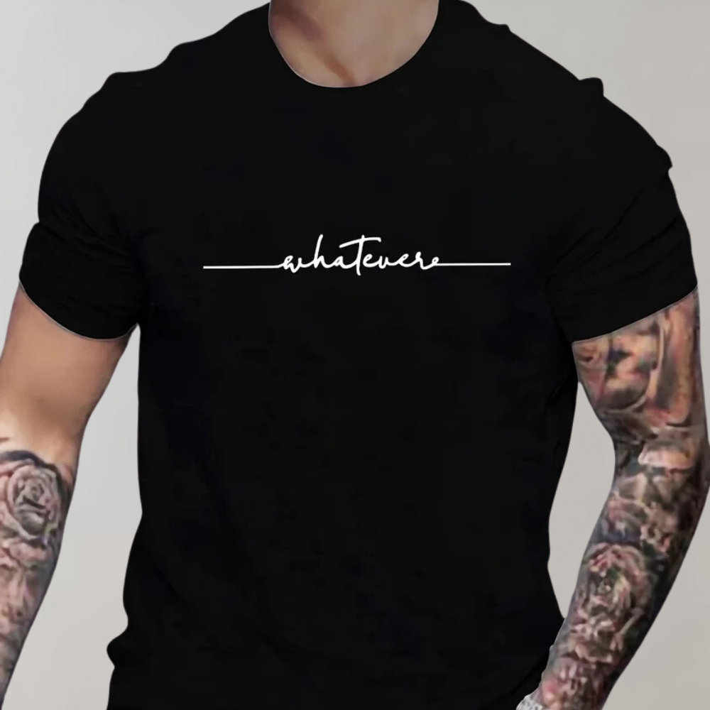 Zosimo | Zacht ademend katoen t-shirt voor heren met minimalistische tekstprint