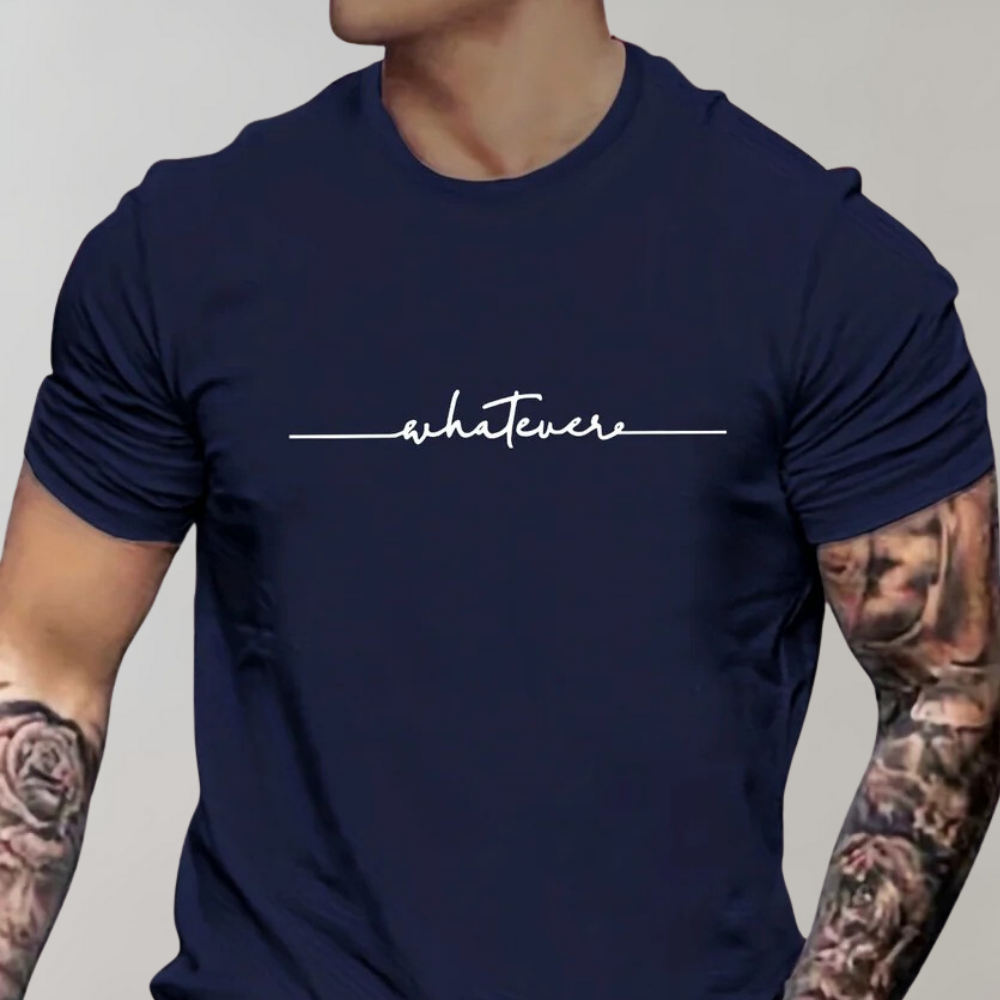 Zosimo | Zacht ademend katoen t-shirt voor heren met minimalistische tekstprint