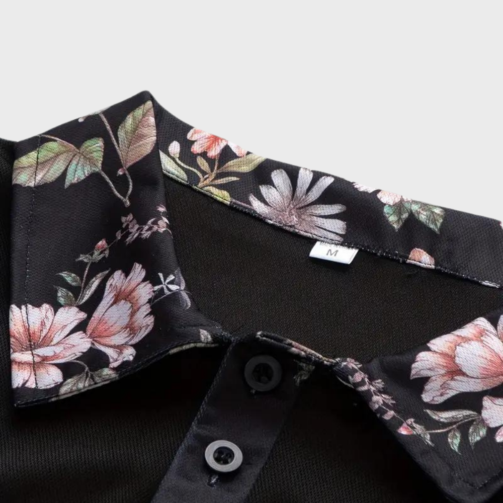 Sven - Herenpoloshirt met Bloemenprint