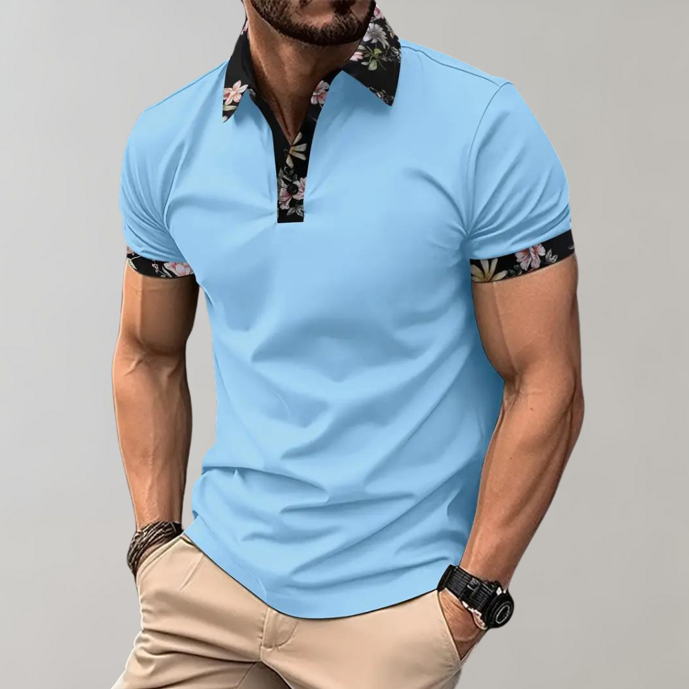 Sven - Herenpoloshirt met Bloemenprint