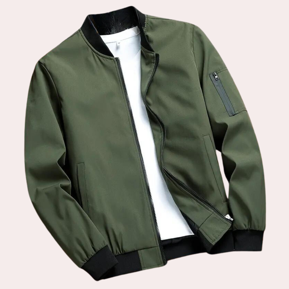 Artiom | Lichtgewicht herfst bomberjack van polyester voor heren in minimalistische sportieve stijl