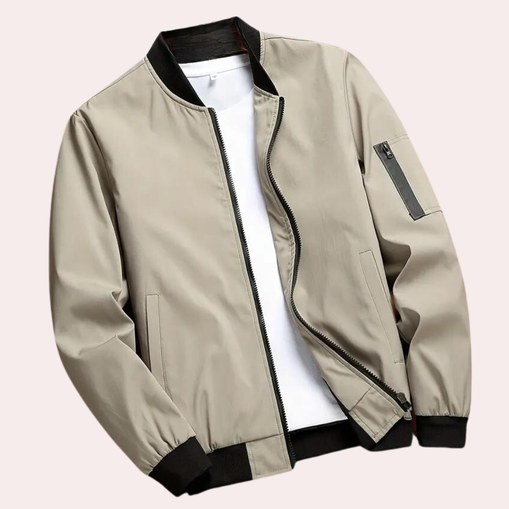 Artiom | Lichtgewicht herfst bomberjack van polyester voor heren in minimalistische sportieve stijl
