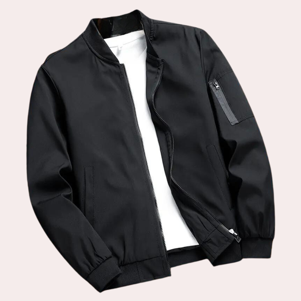 Artiom | Lichtgewicht herfst bomberjack van polyester voor heren in minimalistische sportieve stijl