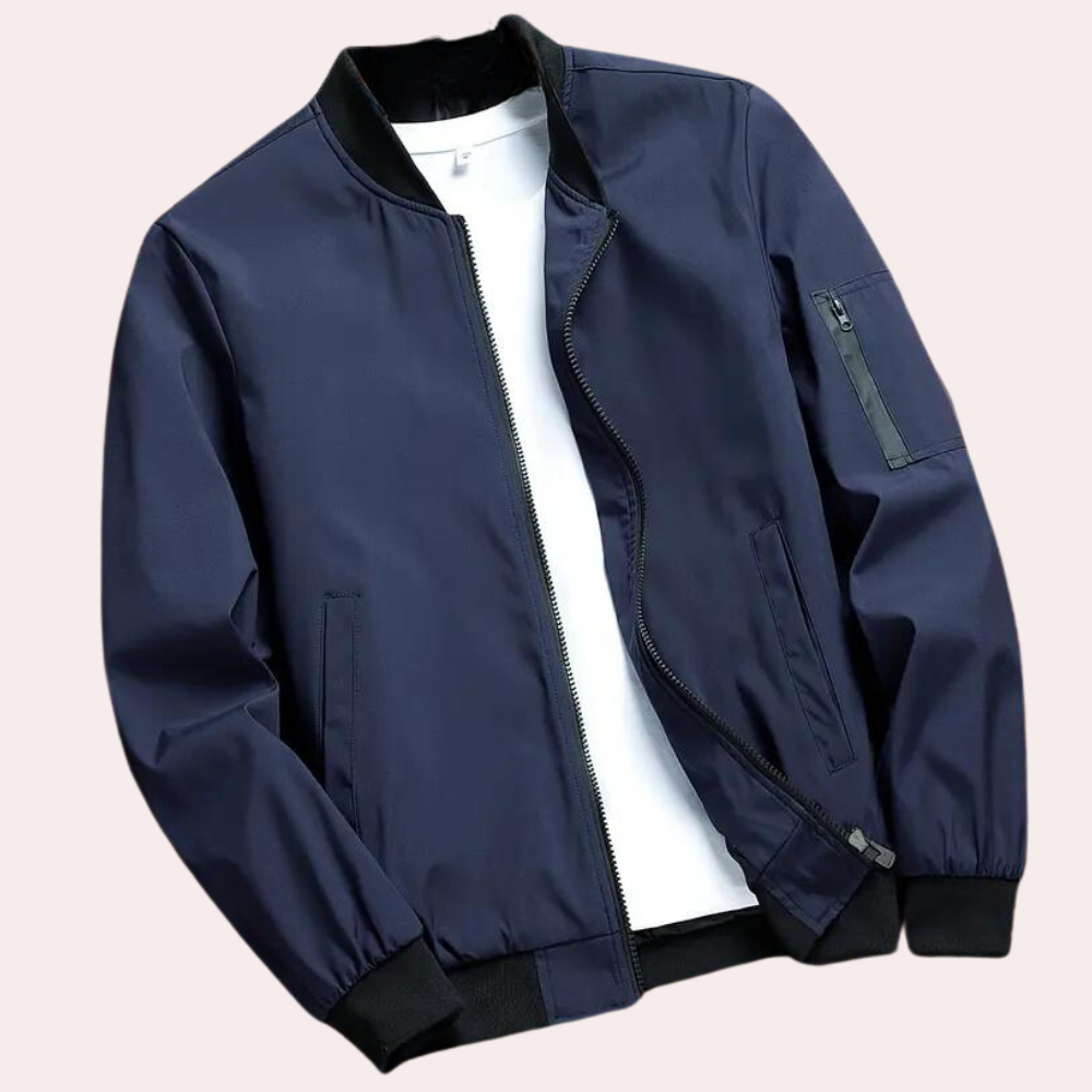 Artiom | Lichtgewicht herfst bomberjack van polyester voor heren in minimalistische sportieve stijl