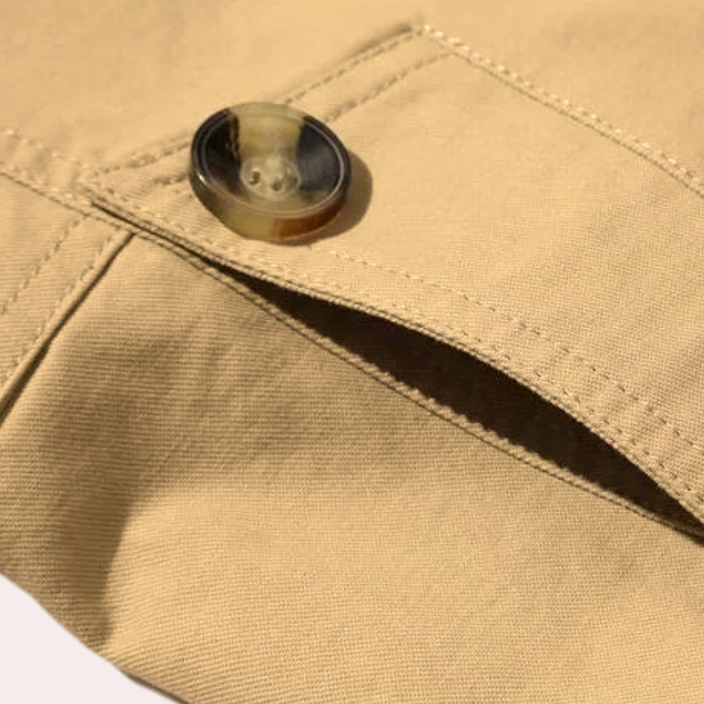 Julien | Ademende katoenen herfst trenchcoat voor heren met tijdloos dubbelrijig ontwerp