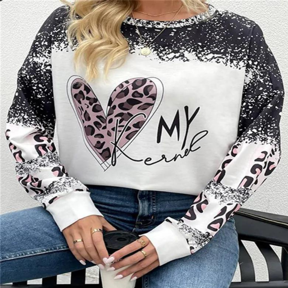 Elysia | Warme luchtige herfsttrui voor dames met denim zigzagdesign en comfortabele pasvorm