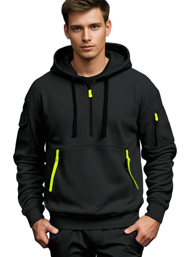 Calin | Ademende duurzame katoenmix herfst hoodie voor heren met utility design