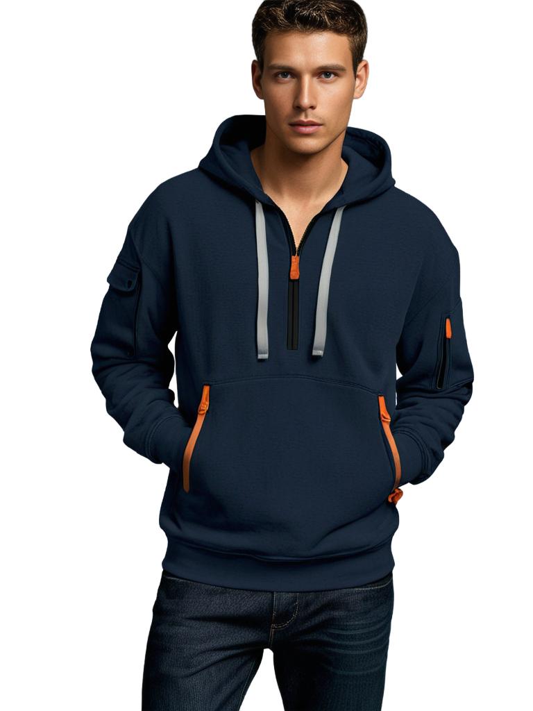 Calin | Ademende duurzame katoenmix herfst hoodie voor heren met utility design