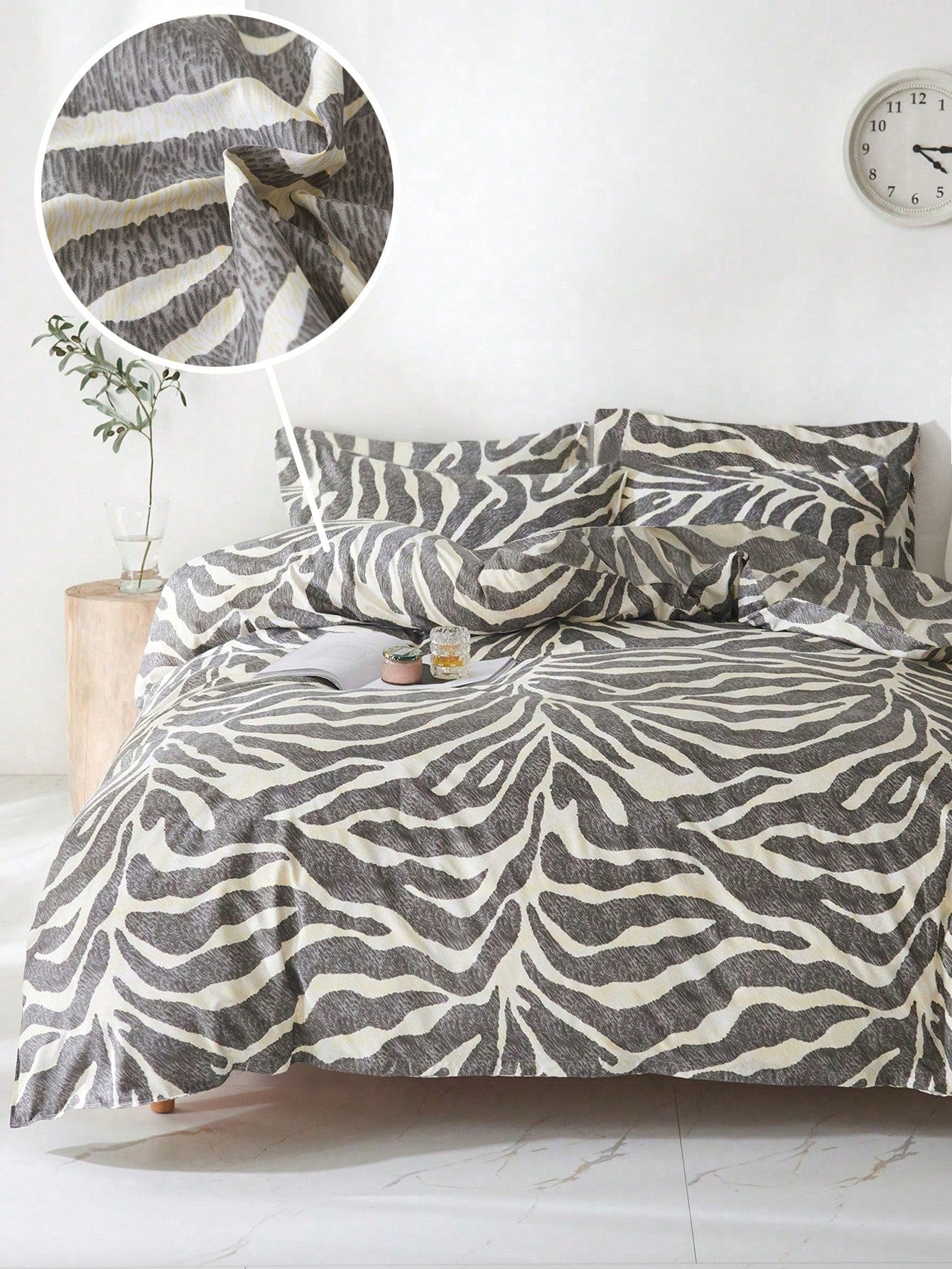 Zebra Strepen Dekbedovertrekset - Modern Beddengoed voor Alle Seizoenen (3-Delig)