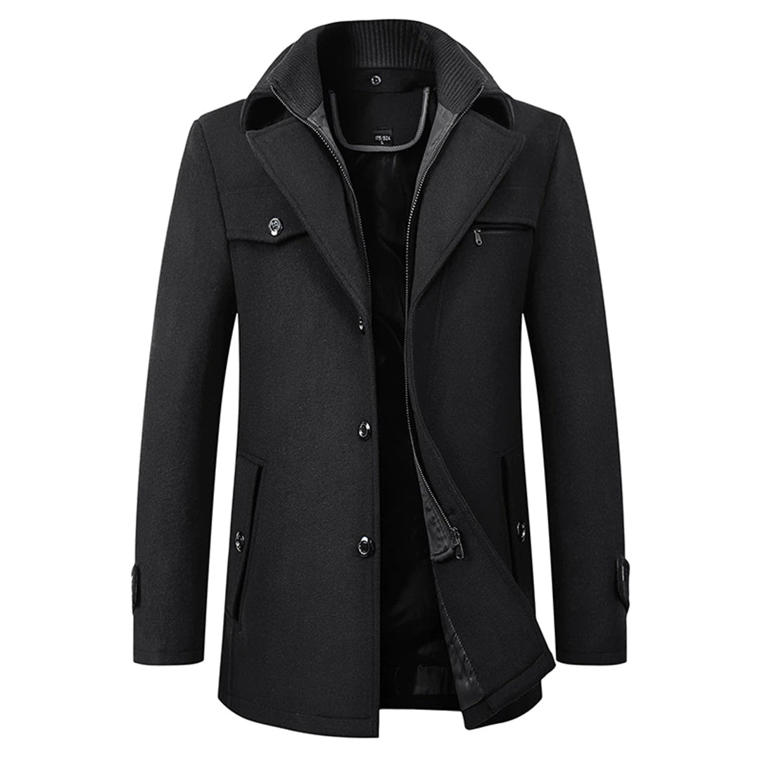 Mateo | Elegante warme wolblend winterjas voor heren met tijdloze pasvorm