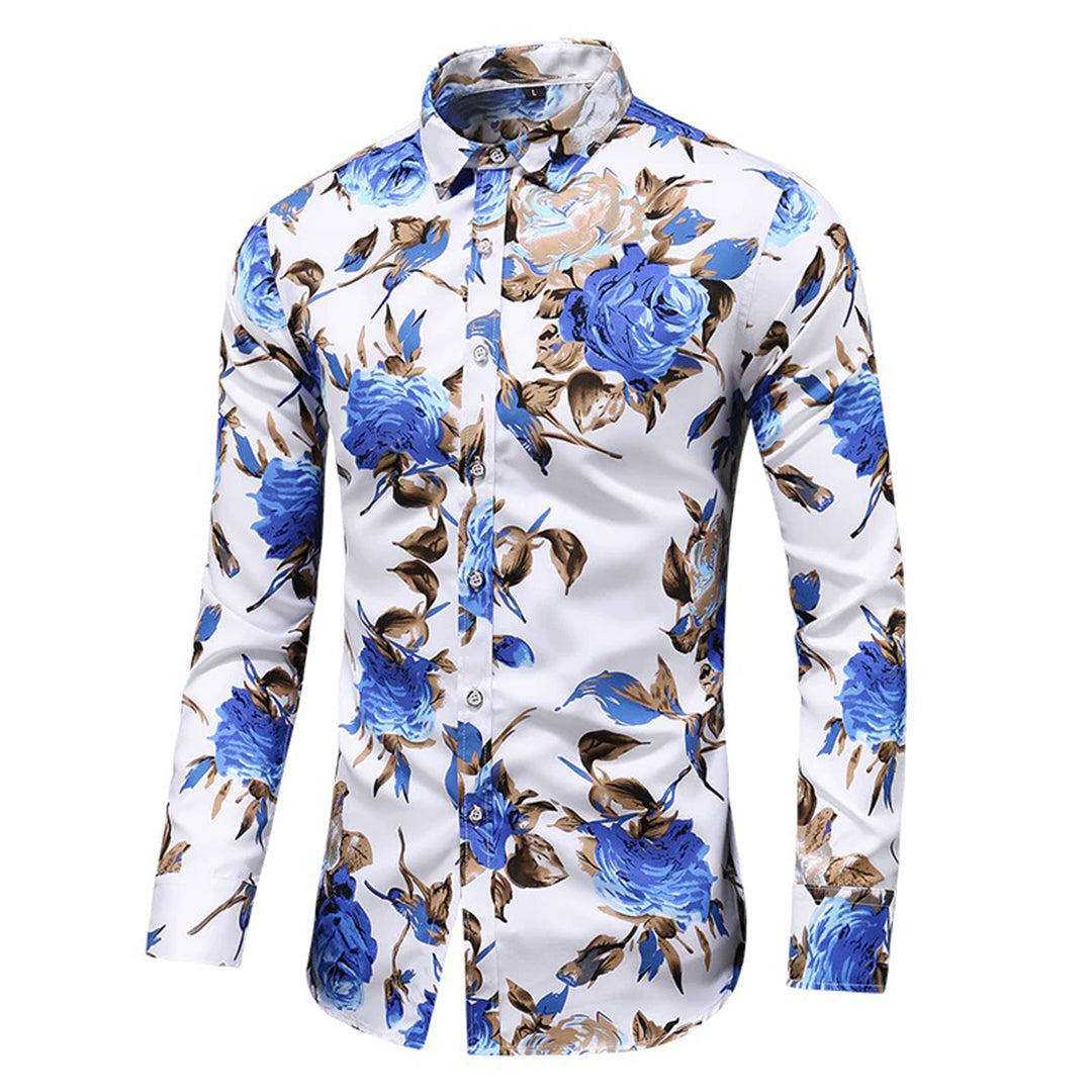 Wesley - Bloemenblouse met lange mouwen heren