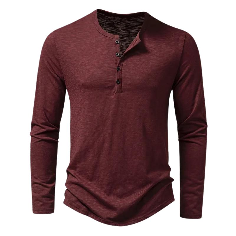 Milan | Zacht ademend shirt met lange mouwen voor heren van premium materiaal met stijlvolle knoopsluiting