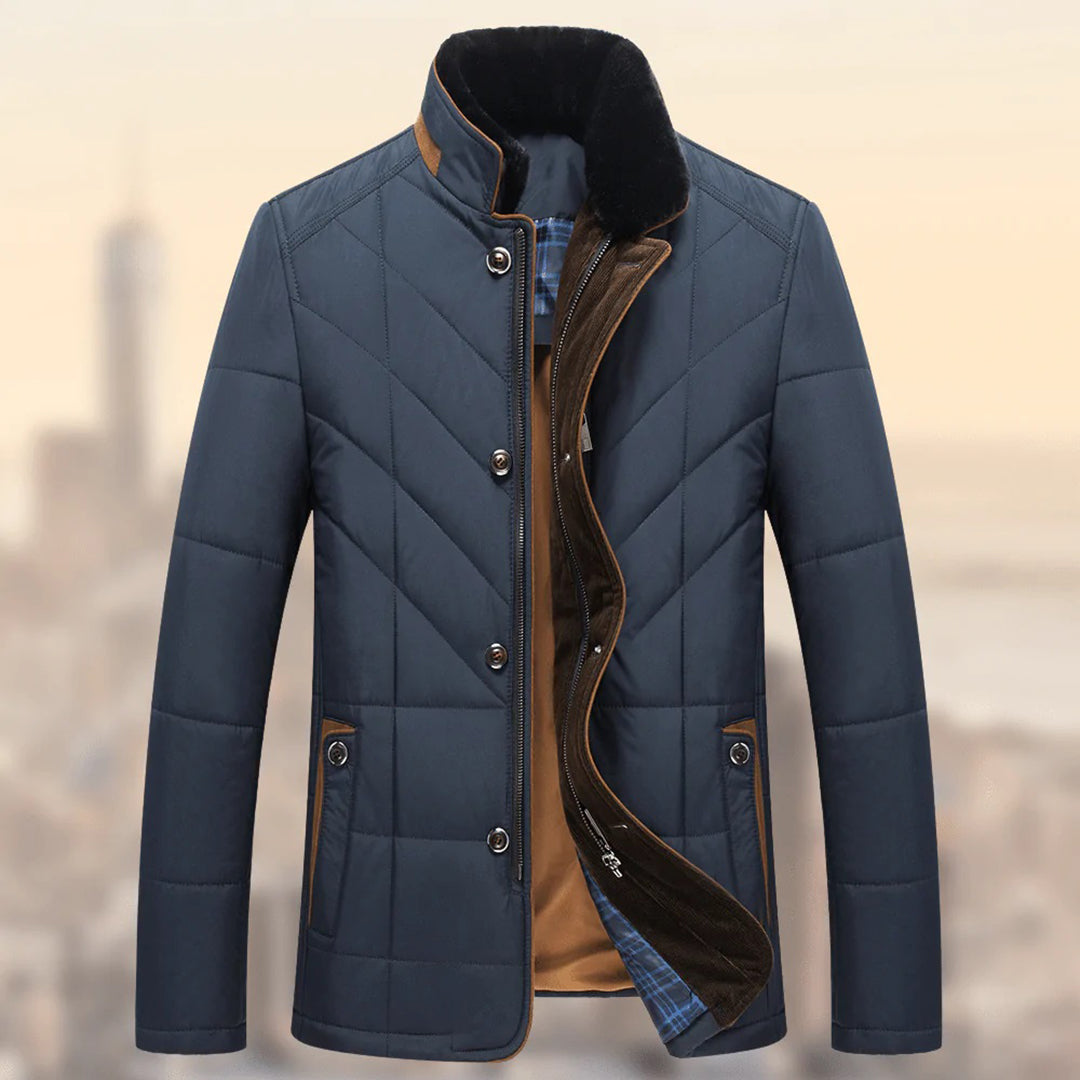 Nicolas | Warme lichte polyester winterjas voor heren met modern design