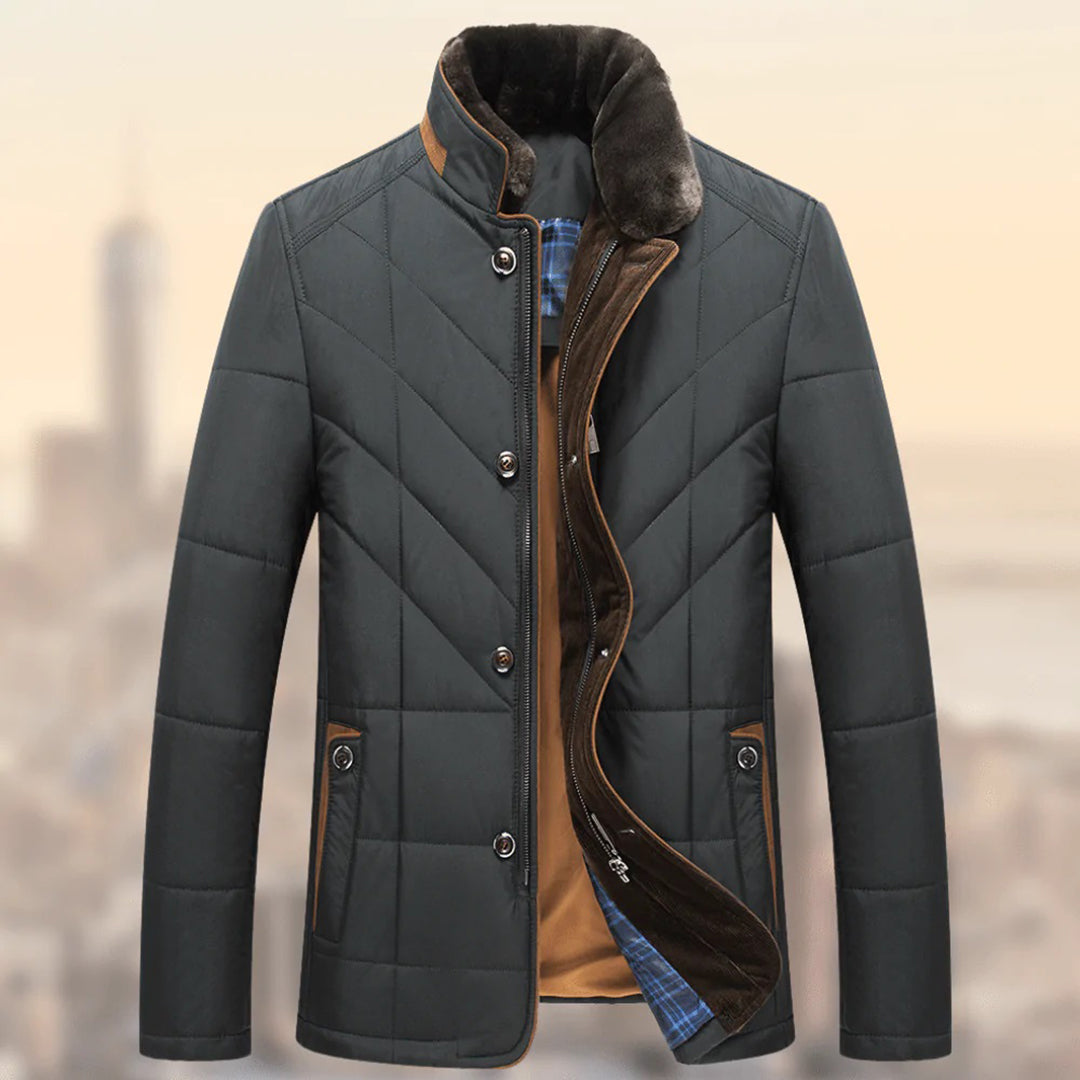 Nicolas | Warme lichte polyester winterjas voor heren met modern design