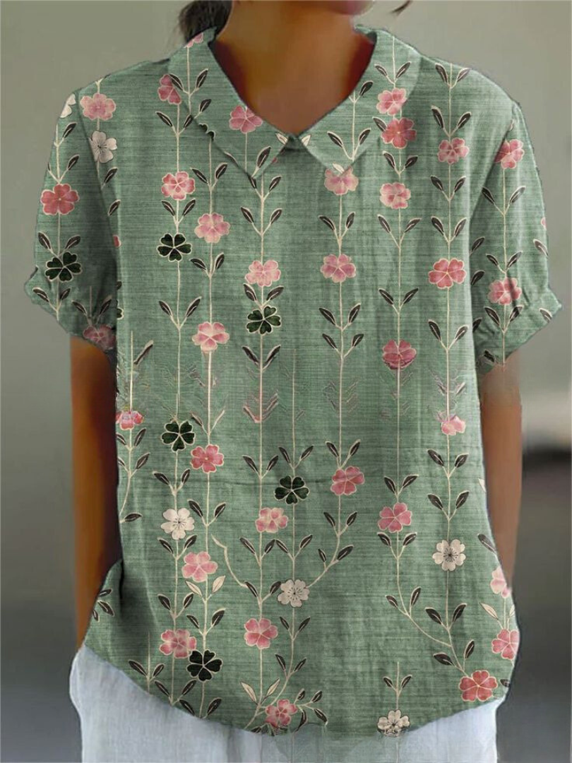 Laura - Vintage blouse met bloemenprint dames