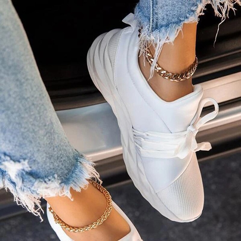 Sportieve dames sneakers met veters – flexibel, licht en eigentijds