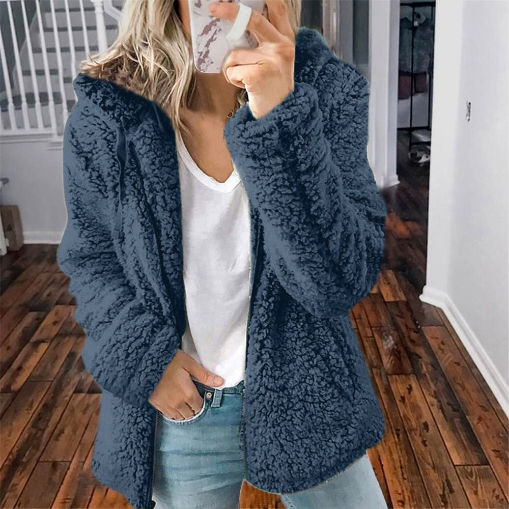 Sofia - Fluffy Damesvest met Capuchon - Warm & Stijlvol