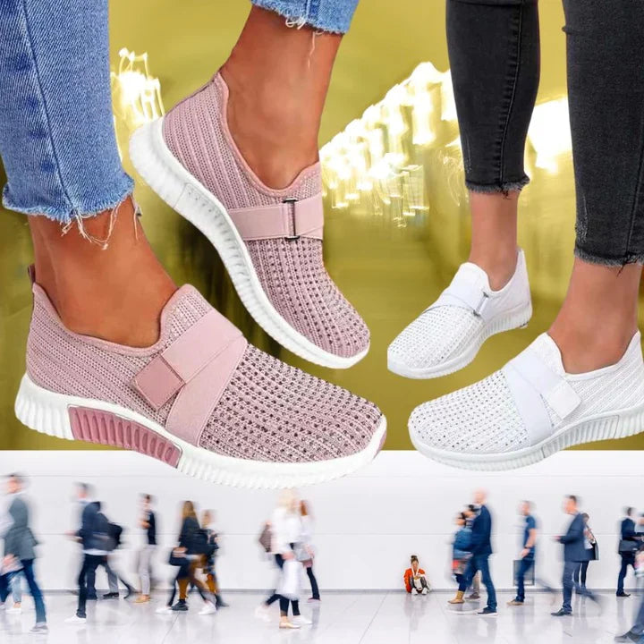 Imke - Slip on dames sneakers met klittenband