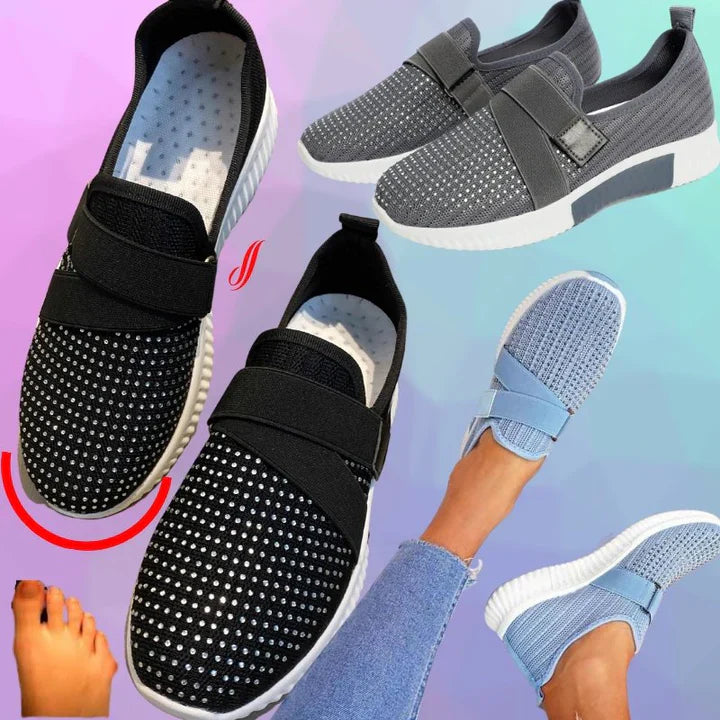 Imke - Slip on dames sneakers met klittenband