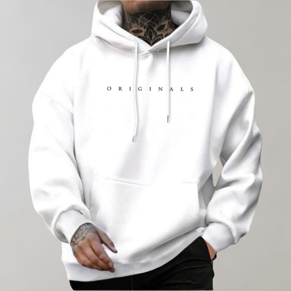 Isak | Zachte warme katoenmix herfst hoodie voor heren met minimalistisch design