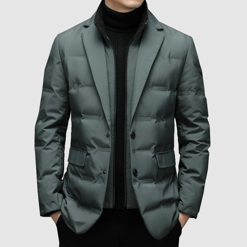 Frederik | Gevoerde elegante polyester herftherenjasje met getailleerd design
