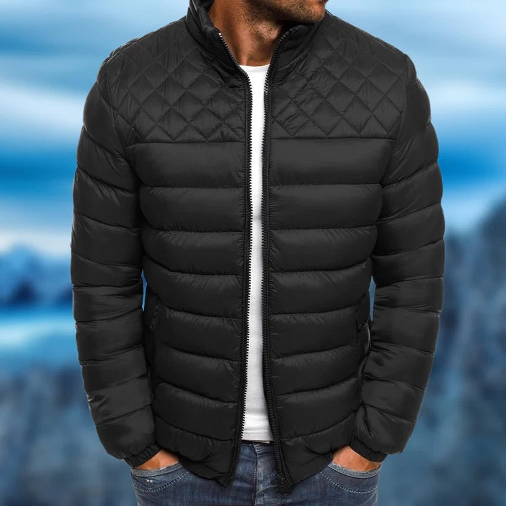 Dominik | Winddicht waterafstotend herfstjack van polyester voor heren met gewatteerd outdoor design