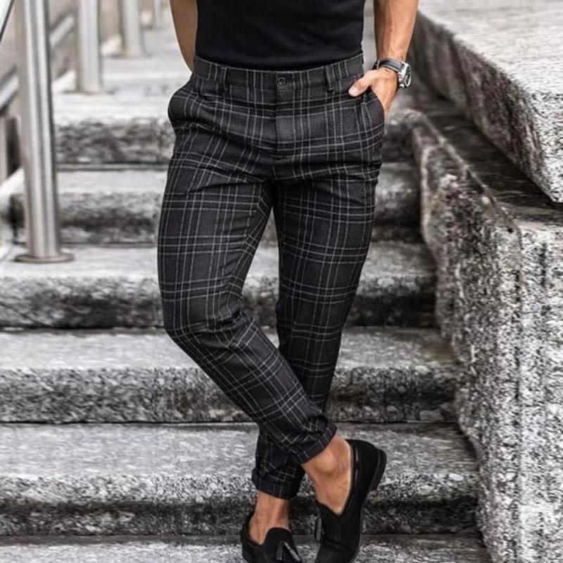 Maxime | Chino heren met geruit design
