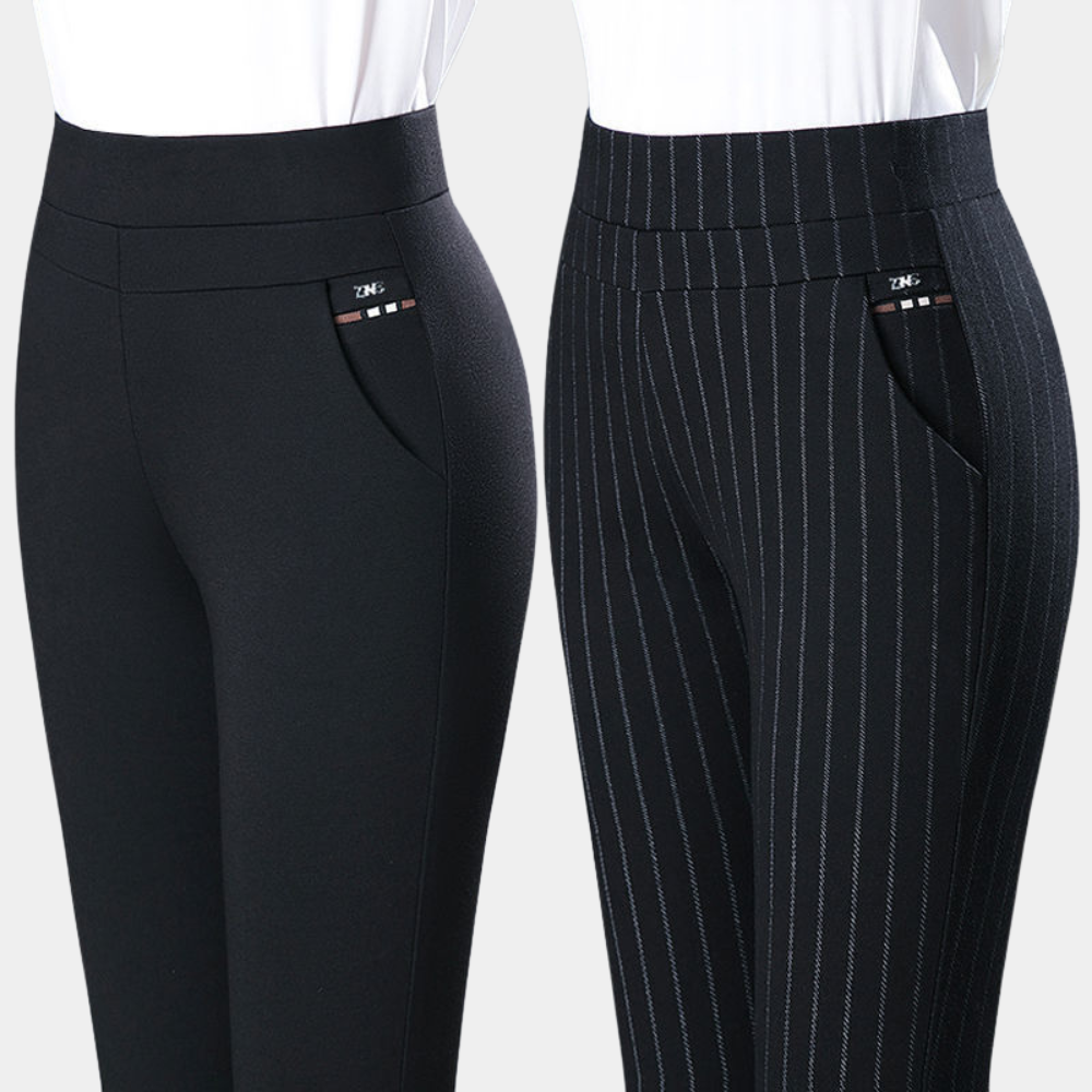 Amélie | Stretch stof herfst broek voor dames met hoge taille design